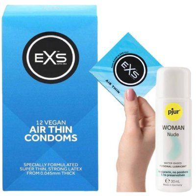 Комплект EXS Air Thin 12 шт + Pjur Woman Nude 30 мл SOS13586 фото