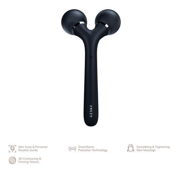 Електронний ультразвуковий ролик для обличчя та тіла GESKE Sonic Facial&Body Roller 4в1 black HB0035 фото