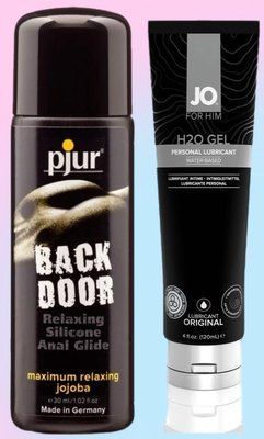Набір лубрикантів pjur backdoor anal Relaxing jojoba silicone 30 мл + System JO H2O GEL ORIGINAL (120 мл) LB859 фото