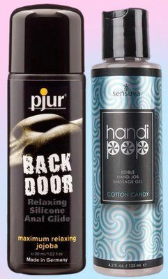 Набір лубрикантів pjur backdoor anal Relaxing jojoba silicone 30 мл+ Sensuva Handipop Cotton Candy (125 мл) LB709 фото