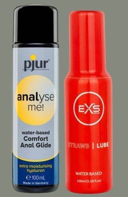 Набір лубрикантів pjur analyse me! Comfort water glide 100 мл +EXS Strawberry Lube Water Based 100 мл LB1011 фото