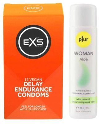 Набір EXS Delay (12 шт) + pjur Woman Aloe 100 мл SOS13472 фото