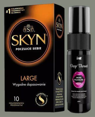 Комплект SKYN Large 10 шт + Спрей Intt Deep Throat Oral Spray (12 мл) SOS5569 фото