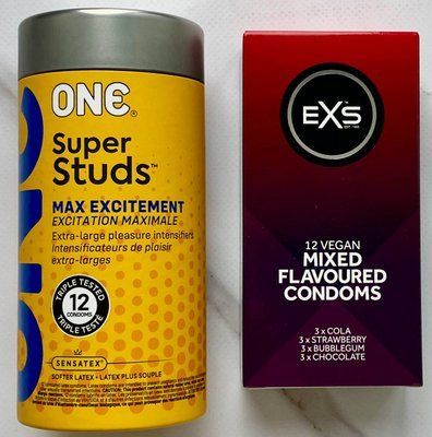 НАБІР ONE Super Studs 12 шт - EXS Mixed Flavoured 12 шт SOS3153 фото