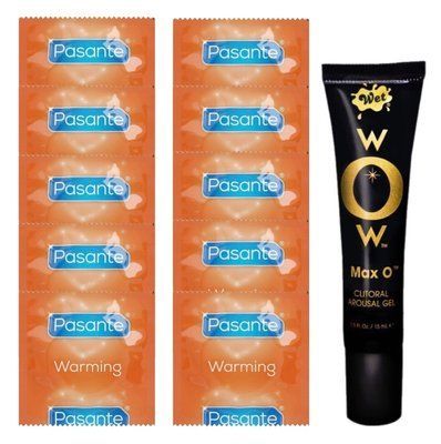 Комплект Pasante Warming 10 шт + Wet Wow Max O Clitoral Arousal Gel 15 мл SOS14273 фото