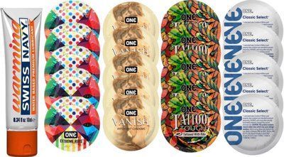 Набор из Swiss Navy Water-Based 10 мл + ONERibs + ONE Vanish + ONETattoo + ONE Classic SOS8551 фото