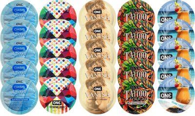 Набор с 25 шт One Oasis Silk + ONE Ribs + ONE Vanish + ONE Tattoo + ONE Island Punch SOS8350 фото