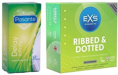 Набір з Pasante Infinity Delay, 12 шт + EXS Ribbed & Dotted 48 шт SOS8150 фото