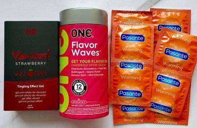 Комплект ONE Flavor Waves - Pasante Warming + Жидкий вибратор Intt Vibration Strawberry (15 мл) SOS1552 фото