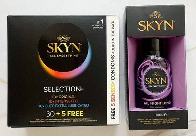 Набор Skyn Selection 30 шт + 5 of 5 Senses + Лубрикант SKYN All Night Long 80 мл SOS2103 фото