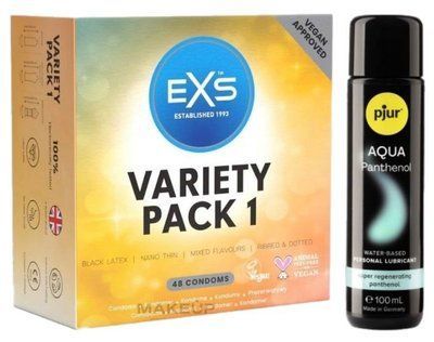 Набір EXS Variety pack 1 (48 шт) + pjur Aqua Panthenol 100 мл SOS13422 фото