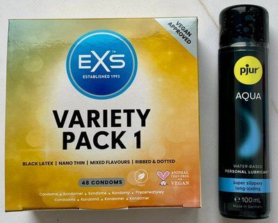 Набір EXS Mixed Variety Pack 1, 48 шт - Лубрикант pjur Woman Aqua 100 мл SOS3203 фото