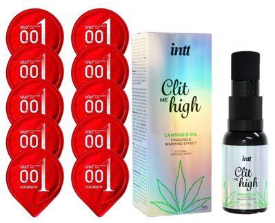 Комплект OLO 001 (червоні) 10 шт + Intt Clit Me On High Cannabis Oil 15 мл SOS14223 фото