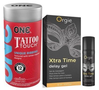 Набор из ONE Tattoo Touch Pack 12 шт + Пролонгатор X-TRA TIME, 15 мл ORGIE SOS9451 фото