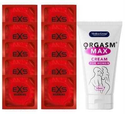 Комплект EXS Warming 10 шт + Orgasm Max Cream for Women 50 мл SOS14324 фото