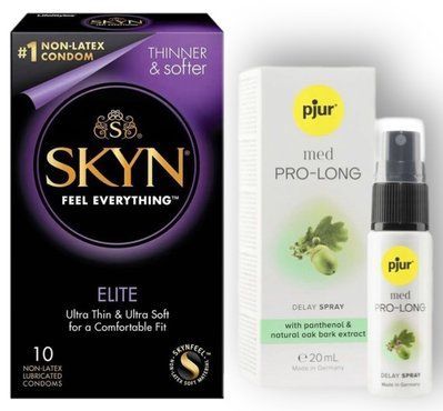 Набір з SKYN Elite 10 шт + Пролонгатор pjur MED Prolong Spray &mdash; 20 мл SOS8901 фото