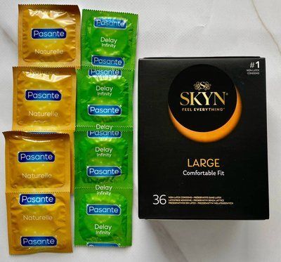 Комплект Skyn Large 36 шт + Pasante Naturelle 6 шт + Pasante Delay Infinity 6 шт SOS3003 фото