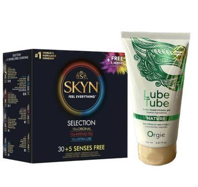 SKYN Selection 30 + 5 of 5 Senses &mdash; 35 шт та Лубрикант ORGIE LUBE TUBE NATURE, 150 мл SOS807 фото