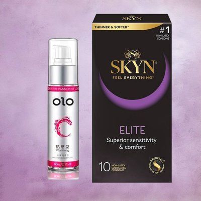 Набір Skyn Elite 10 шт + Лубрикант зігріваючий на водній основі OLO 60 мл SOS4352 фото