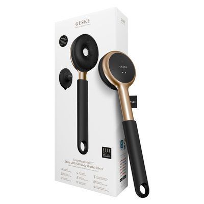 Звукова світлодіодна щітка для всього тіла GESKE Sonic LED Full-Body Brush&Intensive Exfoliator 9в1 gray HB0386 фото