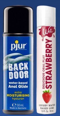 Набір лубрикантів pjur backdoor Comfort water glide 30 мл + Wet Oral Play Strawberry (30 мл) LB412 фото