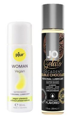 Набір лубрикантів pjur Woman Vegan 30 мл + System JO Double Chocolate (30 мл) LB79 фото
