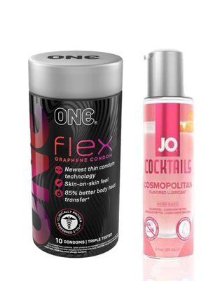 ONE Flex 10 шт.+ Лубрикант на водній основі System JO Cocktails - Cosmopolitan SOS6376 фото