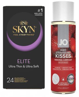 Комплект: SKYN Elite 24 шт. + Лубрикант System JO - Strawberry Kiss (60 мл) SOS11721 фото