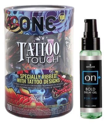 Набор из ONE Tattoo Touch, 100 шт + Пролонгатор Sensuva - ON Bold (29 мл) SOS9152 фото