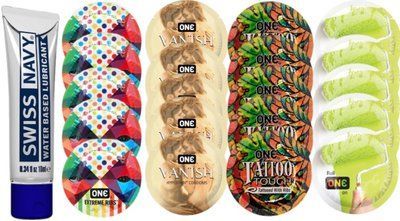 Набор из Swiss Navy Water-Based 10 мл + ONERibs + ONE Vanish + ONETattoo + ONE Color SOS8502 фото