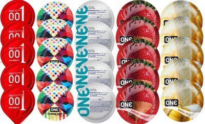 Набір з 25 шт OLORed0.01 + ONERibs + ONE Plus + ONEChocolateStrawberry + ONEBanana SOS8752 фото