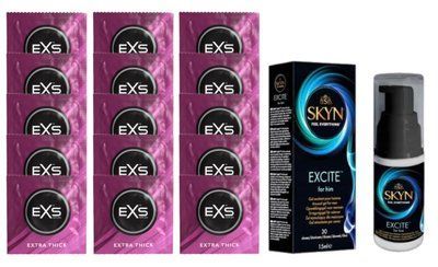 Комплект EXS Extra Thick 15 шт + Skyn Excite SOS14716 фото