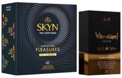 Набор из SKYN Pleasures (42 шт) + Жидкий вибратор Intt Vibration Coffee (15 мл) SOS10012 фото