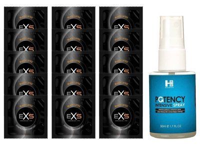 Комплект EXS Black Latex 15 шт + SHS Potency Spray (50 мл) SOS14622 фото