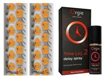 Комплект: EXS Delay 10 шт + Пролонгатор Orgie Time Lag 2 Delay Spray (10 мл) SOS11015 фото