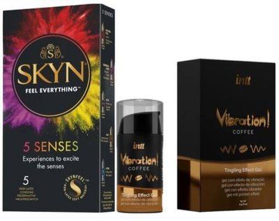 Набор из SKYN 5 Senses + Жидкий вибратор Intt Vibration Coffee (15 мл) SOS9602 фото