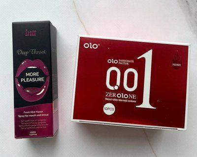 Набір OLO збуджуючі 001 (червоні) 10 шт + Спрей Intt Deep Throat Oral Spray (12 мл) SOS1403 фото
