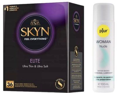 Комплект Skyn ​​Elite 36 шт + pjur Woman Nude 100 мл SOS13323 фото