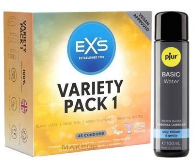 Набір EXS Variety pack 1 (48 шт) + pjur Basic Waterbased 100 мл SOS13423 фото