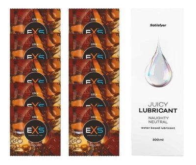Комплект: EXS CRAZY COLA 10 шт. + Лубрикант Satisfyer Naughty Neutral 300 мл SOS11419 фото
