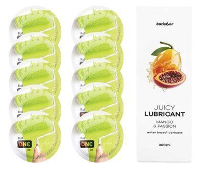 Комплект ONE Color 10 шт. + Лубрикант Satisfyer Juicy Lubricant Mango & Passion (300 мл) SOS12371 фото