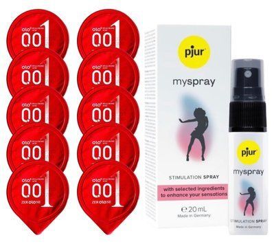 Комплект OLO 001 (червоні) 10 шт + pjur My Spray 20 мл SOS14224 фото