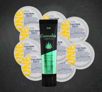 Комплект 9 шт ONE Super Studs + Лубрикант Intt Cannabis (100 мл) SOS4153 фото