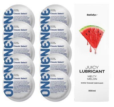 Комплект ONE Classic 10 шт. + Лубрикант Satisfyer Juicy Lubricant Melty Melon (300 мл) SOS12321 фото