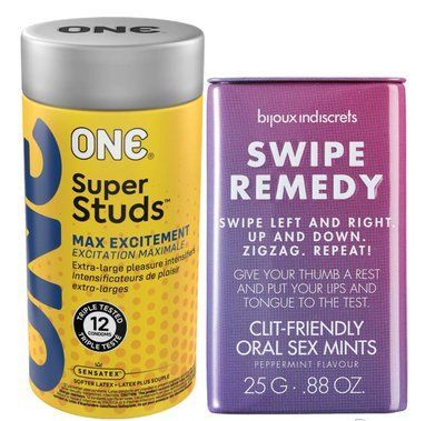 Комплект 12 шт ONE Super Studs + М'ятні цукерки Bijoux Indiscrets Swipe Remedy &ndash; clitherapy oral sex mints SOS6225 фото