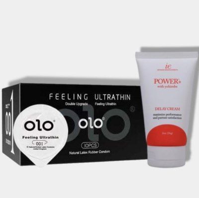 OLO 0.01 Feeling Ultrathin Black 10 шт + Пролонгатор Doc Johnson Power Delay Cream 56 г SOS5887 фото