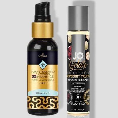 Sensuva Ultra-Stimulating ON Insane Ice (57 мл) + JO GELATO White Chocolate Raspberry (30 мл) LB278 фото