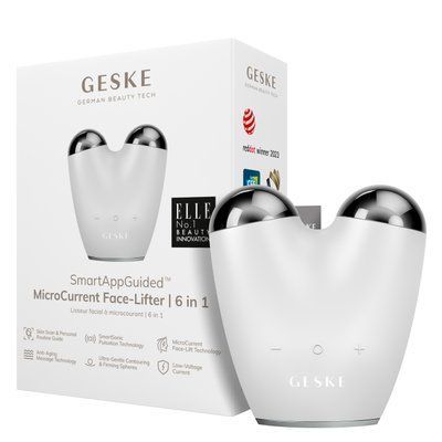 Мікрострумовий підтягувач обличчя GESKE MicroCurrent Face-Lifter 6в1 white HB0139 фото