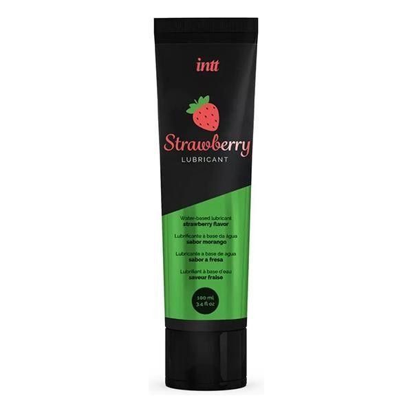 Лубрикант на водній основі Intt Strawberry (100 мл), смак та аромат полуниці, без цукру SO7132 фото