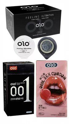 Набір з 30 шт : OLO - Feeling Ultrathin , Black , Oral Candy SOS259 фото